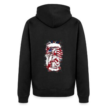 Une belle religieuse en prière avec un design de drapeaux américains - Veste à capuche bio Premium Unisexe - noir - Dos - Nico (187cm)