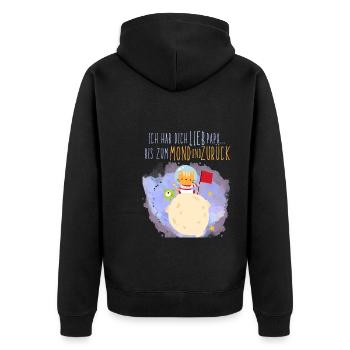 I lift you dear Dad to the moon and back - Unisex Premium Organic Zip Hoodie - black - Back - Nico (187cm)