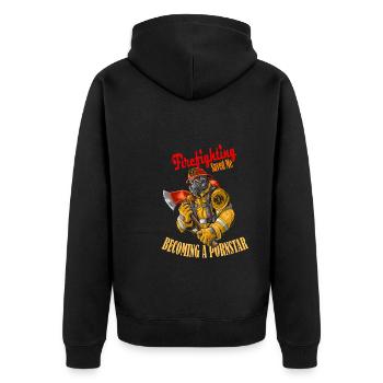 La lutte contre les incendies m’a sauvé - Veste à capuche bio Premium Unisexe - noir - Dos - Nico (187cm)