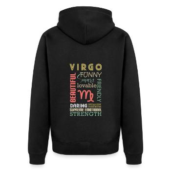 Horoskop Element Planet - Unisex Premium Bio Zip Hoodie - Schwarz - Hinten - Nico (187cm)
