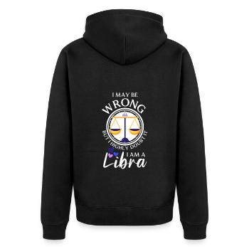 Geburtstag Astrologie Geburtsdatum Sterne - Unisex Premium Bio Zip Hoodie - Schwarz - Hinten - Nico (187cm)