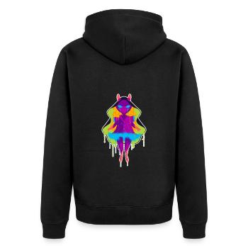 A Beautiful and Funny Doll - Unisex Premium Organic Zip Hoodie - black - Back - Nico (187cm)