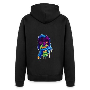 A Beautiful and Frightening Ghoul Zombie - Unisex Premium Organic Zip Hoodie - black - Back - Nico (187cm)