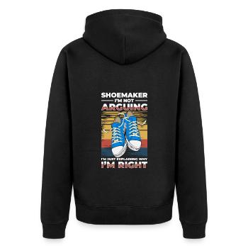 Schuhmacher Beruf Humor Schusterin - Unisex Premium Bio Zip Hoodie - Schwarz - Hinten - Nico (187cm)