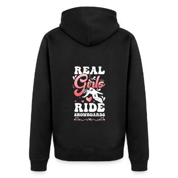Snowboarder Schnee Snow Ski - Unisex Premium Bio Zip Hoodie - Schwarz - Hinten - Nico (187cm)