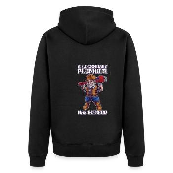 A legendary plumber has bought old things - Unisex Premium Organic Zip Hoodie - black - Back - Nico (187cm)