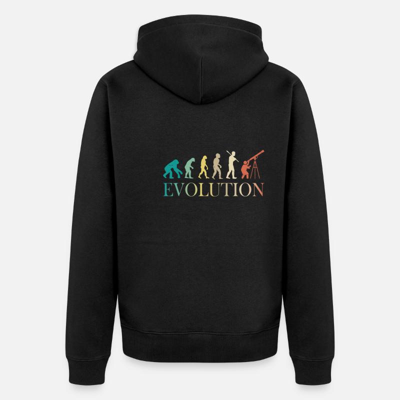Weltraumsterne Des Evolution-Astronomie-Teleskops - Unisex Premium Bio Zip Hoodie - Schwarz