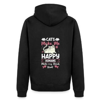 Chat Tigre - Veste à capuche bio Premium Unisexe - noir - Dos - Nico (187cm)
