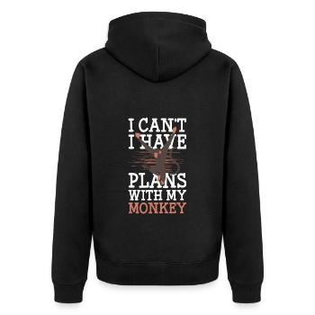 Affen Tierkostüme Kinder - Unisex Premium Bio Zip Hoodie - Schwarz - Hinten - Nico (187cm)