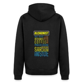 Alchemist Healing Occult Research - Unisex Premium Organic Zip Hoodie - black - Back - Nico (187cm)
