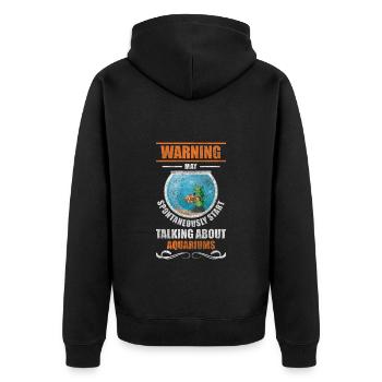 Fische Aquarianer Fisch Fischfutter - Unisex Premium Bio Zip Hoodie - Schwarz - Hinten - Nico (187cm)