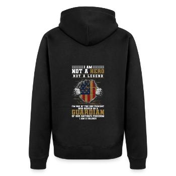 Militär Grenze Waffen Infanterie - Unisex Premium Bio Zip Hoodie - Schwarz - Hinten - Nico (187cm)
