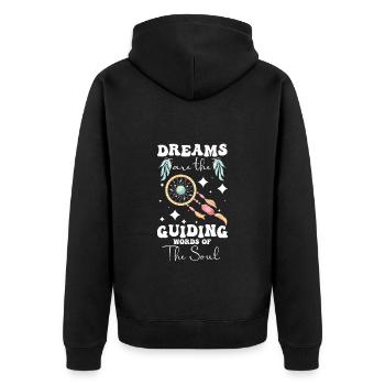 Dream Dreamer - Unisex Premium Organic Zip Hoodie - black - Back - Nico (187cm)