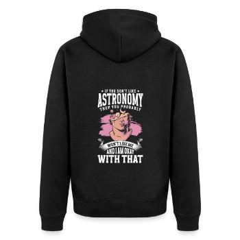 Stars Earth Galaxy Moon - Unisex Premium Organic Zip Hoodie - black - Back - Nico (187cm)