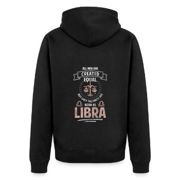Horoskop Sternbild September Aberglauben - Unisex Premium Bio Zip Hoodie - Schwarz - Hinten - Nico (187cm)