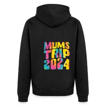 Mums Trip 2024 - Unisex Premium Bio Zip Hoodie - Schwarz - Hinten - Nico (187cm)