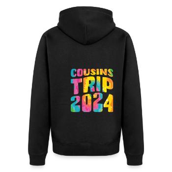 Voyage des cousins 2024 (Garantie du prix le plus bas) - Veste à capuche bio Premium Unisexe - noir - Dos - Nico (187cm)