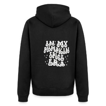 Groovy à l’époque de mes épices à la citrouille - Veste à capuche bio Premium Unisexe - noir - Dos - Nico (187cm)