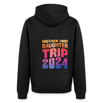 Mother And Daughter Trip 2024 - Unisex Premium Bio Zip Hoodie - Schwarz - Hinten - Nico (187cm)