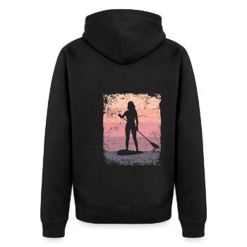 Stand Up Paddling Stand Up Board Sup - Unisex Premium Bio Zip Hoodie - Schwarz - Hinten - Nico (187cm)