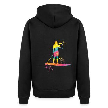 Stand Up Paddling Stand Up Board Sup - Unisex Premium Organic Zip Hoodie - black - Back - Nico (187cm)