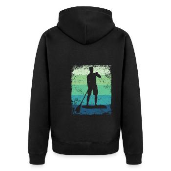 Stand Up Paddling Stand Up Board Sup - Unisex Premium Bio Zip Hoodie - Schwarz - Hinten - Nico (187cm)