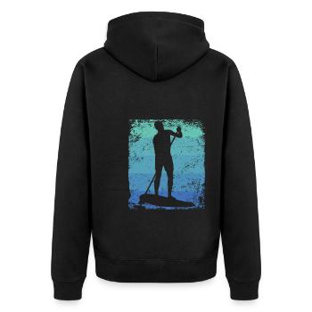 Stand Up Paddling Stand Up Board Sup - Unisex Premium Bio Zip Hoodie - Schwarz - Hinten - Nico (187cm)