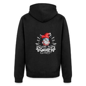 What The Gnome Christmas Gnome - Unisex Premium Organic Zip Hoodie - black - Back - Nico (187cm)