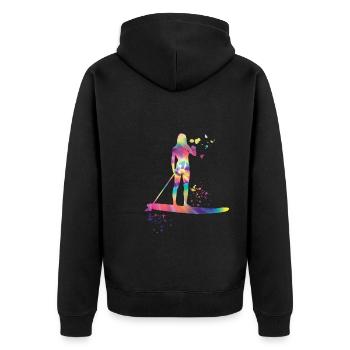 Stand Up Paddling Stand Up Board Sup - Unisex Premium Organic Zip Hoodie - black - Back - Nico (187cm)