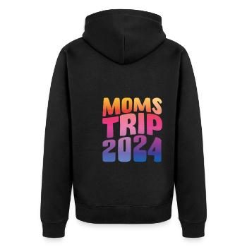 Moms Trip 2024 - Unisex Premium Bio Zip Hoodie - Schwarz - Hinten - Nico (187cm)