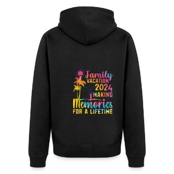 Des vacances en famille pour créer des souvenirs - Veste à capuche bio Premium Unisexe - noir - Dos - Nico (187cm)