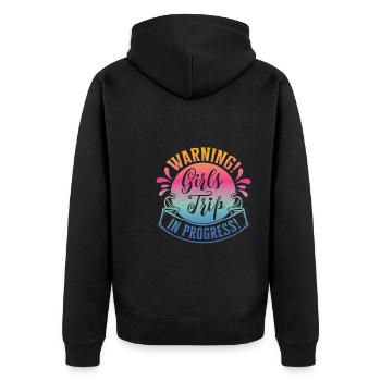 Avertissement Girls Trip En Cours - Veste à capuche bio Premium Unisexe - noir - Dos - Nico (187cm)