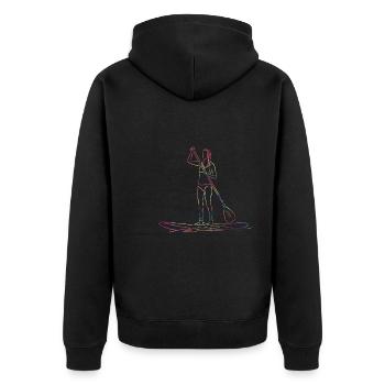 Stand Up Paddling Stand Up Board Sup - Unisex Premium Organic Zip Hoodie - black - Back - Nico (187cm)