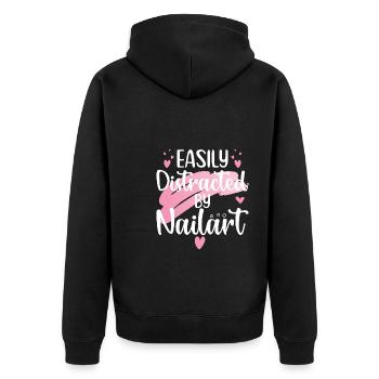 Facilement distrait par le nail art Nail Tech - Veste à capuche bio Premium Unisexe - noir - Dos - Nico (187cm)