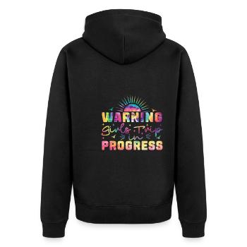Avertissement Girls Trip En Cours - Veste à capuche bio Premium Unisexe - noir - Dos - Nico (187cm)