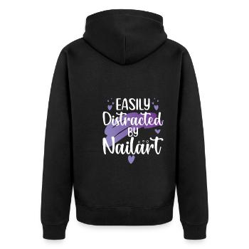 Facilement distrait par le nail art Nail Tech - Veste à capuche bio Premium Unisexe - noir - Dos - Nico (187cm)