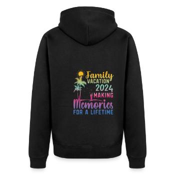 Des vacances en famille pour créer des souvenirs - Veste à capuche bio Premium Unisexe - noir - Dos - Nico (187cm)