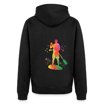 Stand Up Paddling Stand Up Board Sup - Unisex Premium Organic Zip Hoodie - black - Back - Nico (187cm)