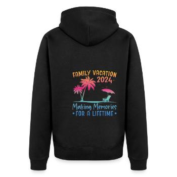 Family Vacation Creating Memories - Unisex Premium Organic Zip Hoodie - black - Back - Nico (187cm)