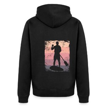 Stand Up Paddling Stand Up Board Sup - Unisex Premium Bio Zip Hoodie - Schwarz - Hinten - Nico (187cm)