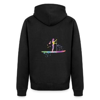 Stand Up Paddling Stand Up Board Sup - Unisex Premium Organic Zip Hoodie - black - Back - Nico (187cm)