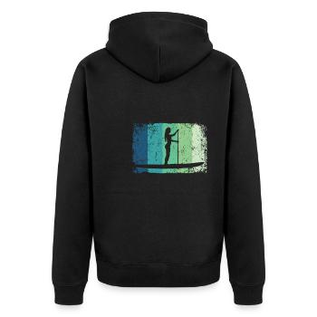 Stand Up Paddling Stand Up Board Sup - Unisex Premium Bio Zip Hoodie - Schwarz - Hinten - Nico (187cm)