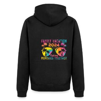Des vacances en famille inoubliables - Veste à capuche bio Premium Unisexe - noir - Dos - Nico (187cm)
