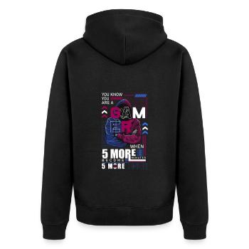PC Gaming League - Unisex Premium Organic Zip Hoodie - black - Back - Nico (187cm)
