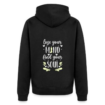 Yoga Om Méditer la pleine conscience - Veste à capuche bio Premium Unisexe - noir - Dos - Nico (187cm)