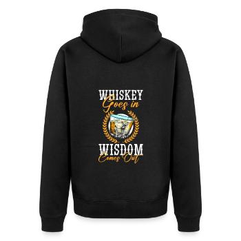Rum Kellner Lifestyle Feiern - Unisex Premium Bio Zip Hoodie - Schwarz - Hinten - Nico (187cm)
