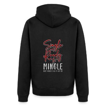 Alleinstehend Mensch Freiheit Flirten - Unisex Premium Bio Zip Hoodie - Schwarz - Hinten - Nico (187cm)