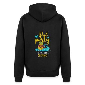 Pool Diving Recreation Water - Unisex Premium Organic Zip Hoodie - black - Back - Nico (187cm)