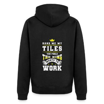 Master craftsman training - Unisex Premium Organic Zip Hoodie - black - Back - Nico (187cm)