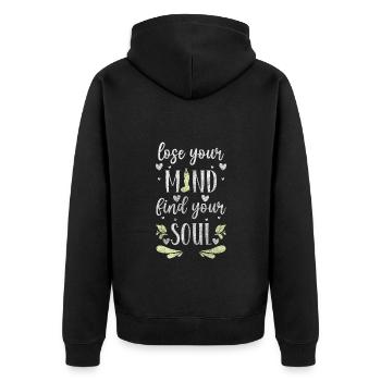 Yoga Illumination Pleine conscience Om - Veste à capuche bio Premium Unisexe - noir - Dos - Nico (187cm)